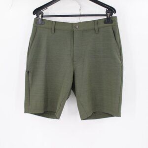 Bylt Kinetic Shorts Men's Medium performance Flat Front Green Stretch Pockets